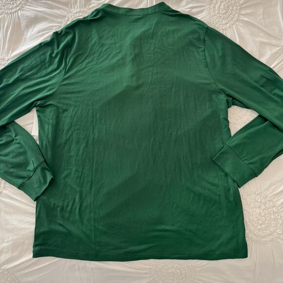 Eberjey Henry Shirt Sz L Long Sleeve Lounge Green Men's Henley Style NWOT - Picture 3 of 7